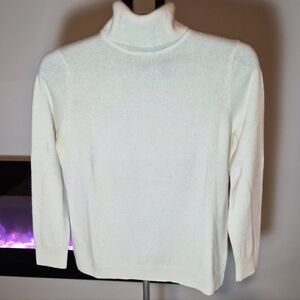 ​Talbots Petites Pure Cashmere Turtleneck Sweater - Cream Ivory - Petite Large